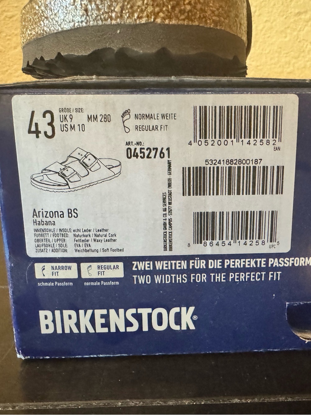 Birkenstock Blue Cardboard Shoe Box with Label - Picture 2 of 3